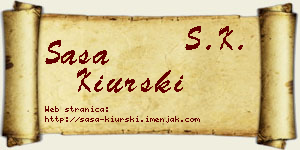 Saša Kiurski vizit kartica